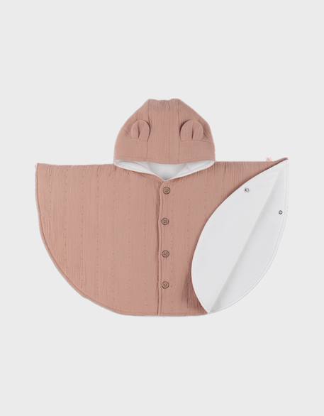 Poncho bébé mousseline de coton bio Rose 2 - vertbaudet enfant 