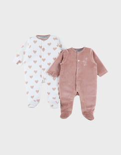 Bébé-Pyjama, surpyjama-Lot de 2 pyjamas bébé velours