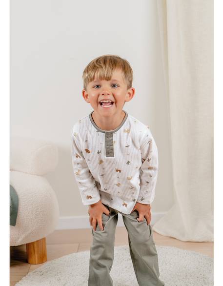Pyjama jersey imprimé Beige 2 - vertbaudet enfant 