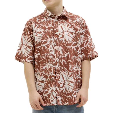 Chemise manches courtes joshua Bleu+Noir+Terracotta 7 - vertbaudet enfant 