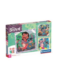 Jouet-Jeux éducatifs-Puzzles-Puzzle disney stitch 3x48 pièces – jeu éducatif enfant
