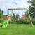 Portique 2 balançoires et toboggan thymélée bois h200cm Marron - bleu - gris - vert 1 - vertbaudet enfant 