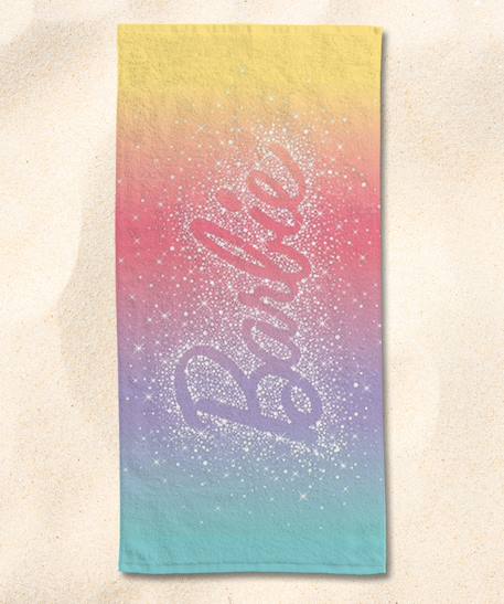 Serviette de plage barbie arc-en-ciel coton Multicolore 2 - vertbaudet enfant 