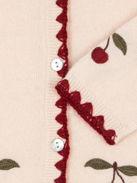 Cardigan brodé cerise beige 5 - vertbaudet enfant 
