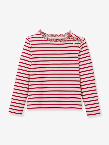 T-shirt manches longues rayé rouge 1 - vertbaudet enfant 