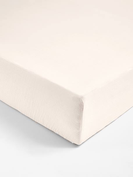 Drap housse enfant gaze coton écru 1 - vertbaudet enfant 