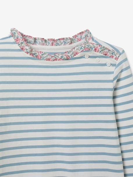 T-shirt manches longues marinière rose clair 5 - vertbaudet enfant 