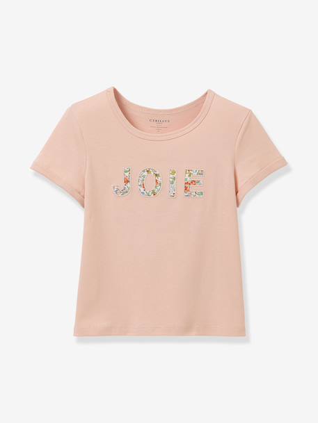 Tee shirt fille motif joie vert clair 1 - vertbaudet enfant 