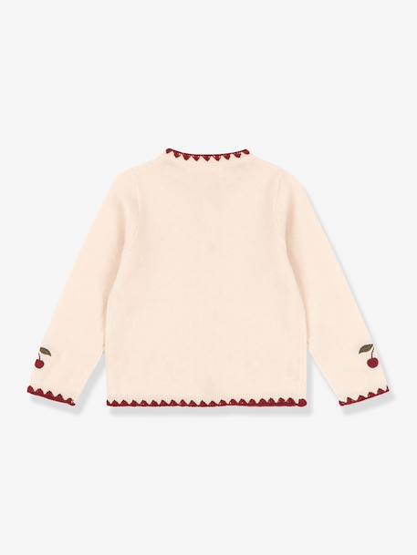Cardigan brodé cerise beige 4 - vertbaudet enfant 