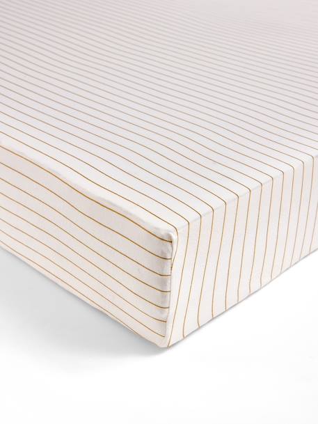 Drap housse bébé jersey rayé rayé marron 1 - vertbaudet enfant 