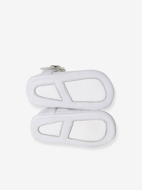 Chaussons bébé cuir blanc+or 5 - vertbaudet enfant 