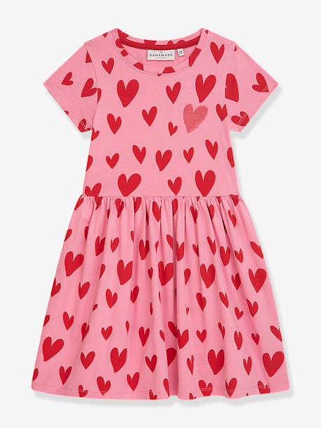 Fille-Robe en jersey à imprimé cœurs et sequins fille DANAMADE