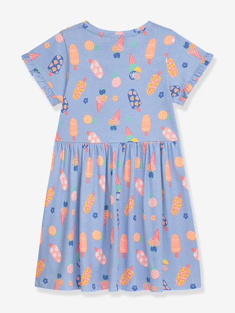 Robe en jersey à imprimé fluo et glace, fille DANAMADE bleu ciel 2 - vertbaudet enfant 