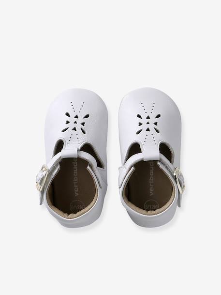 Chaussons bébé cuir blanc+or 2 - vertbaudet enfant 