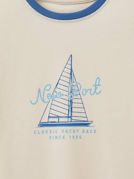 Tee-shirt à col contrasté garçon écru 5 - vertbaudet enfant 