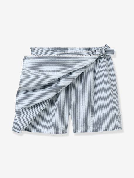 Jupe short fille rayé bleu 2 - vertbaudet enfant 