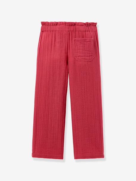 Pantalon ceinturé fille grenadine+marine 2 - vertbaudet enfant 