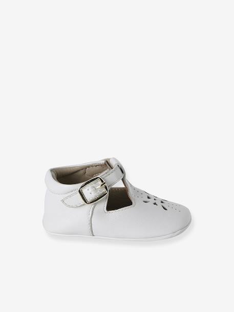 Chaussons bébé cuir blanc+or 3 - vertbaudet enfant 