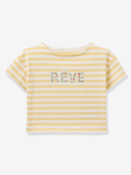 T-shirt rayé motif rêve fille vert clair 1 - vertbaudet enfant 