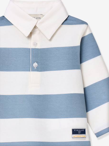 Polo rayé manches longues rayé bleu 2 - vertbaudet enfant 