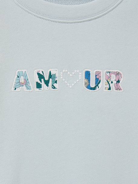 Sweat fille Amour bleu clair 4 - vertbaudet enfant 