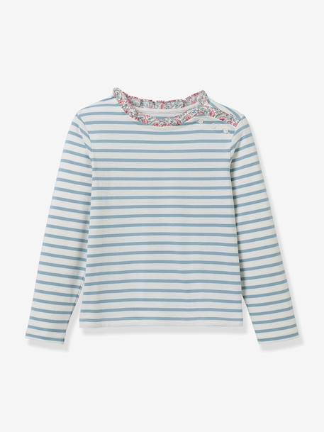 T-shirt manches longues marinière rose clair 1 - vertbaudet enfant 