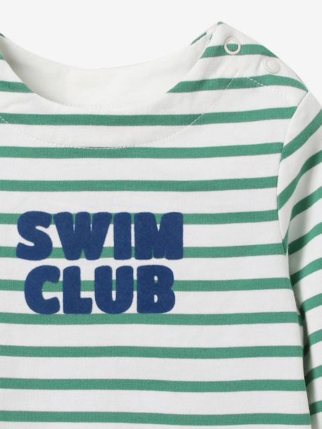 Tee shirt bébé rayé manches longues vert 2 - vertbaudet enfant 