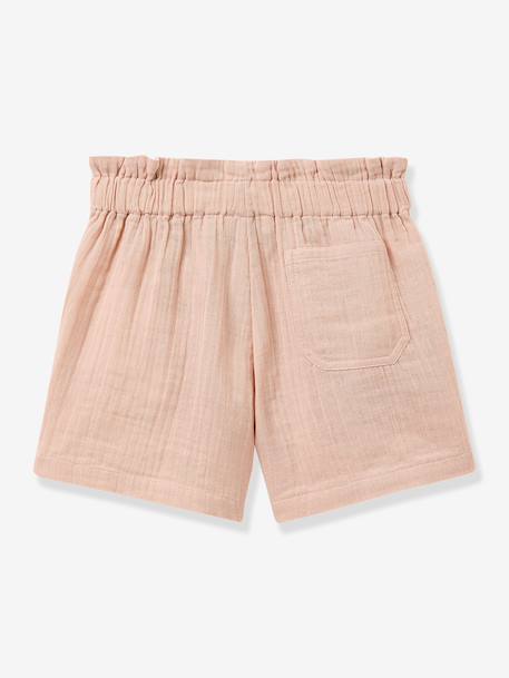Short fille taille ceinturée marine+rose pâle 4 - vertbaudet enfant 