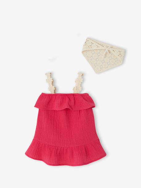 Ensemble robe bandana bébé fille framboise 5 - vertbaudet enfant 