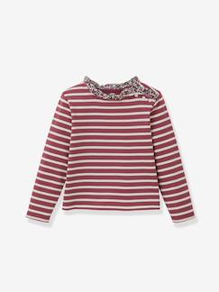 T-shirt marinière fille tissu Liberty coton biologique  - vertbaudet enfant