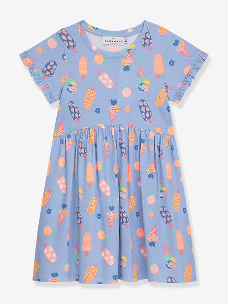 Fille-Robe en jersey à imprimé fluo et glace, fille DANAMADE