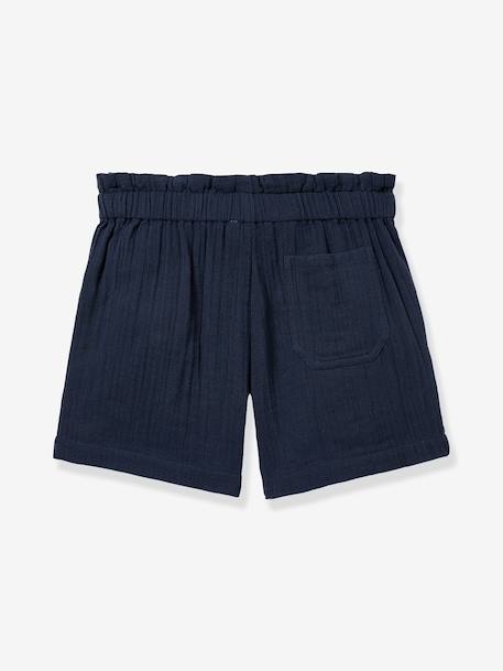 Short fille taille ceinturée marine+rose pâle 2 - vertbaudet enfant 