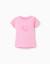 T-shirt en coton avec imprimé be curious Blanc+Rose 4 - vertbaudet enfant 