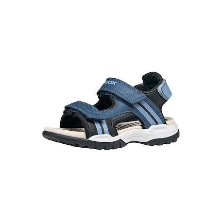 Sandales en cuir à scratch Denim   noir 2 - vertbaudet enfant 