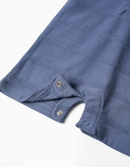 Combinaison en coton avec lignes en relief b&s Bleu 4 - vertbaudet enfant 