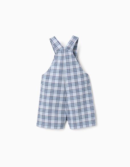 Salopette en coton à motif à carreaux b&s Bleu foncé 2 - vertbaudet enfant 