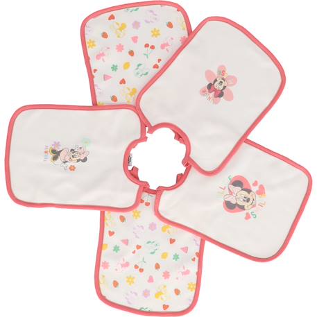 Lot de 5 bavoirs minnie coton Rose 4 - vertbaudet enfant 