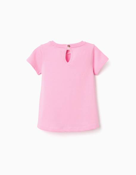 T-shirt en coton avec imprimé be curious Blanc+Rose 5 - vertbaudet enfant 