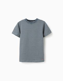Garçon-T-shirt, polo, sous-pull-T-shirt-T-shirt en coton à rayures jacquard
