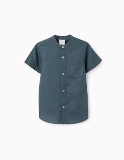 Chemise à manches courtes en lin et coton avec poche  - vertbaudet enfant
