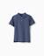 Polo en coton avec lignes en relief b&s Bleu 1 - vertbaudet enfant 