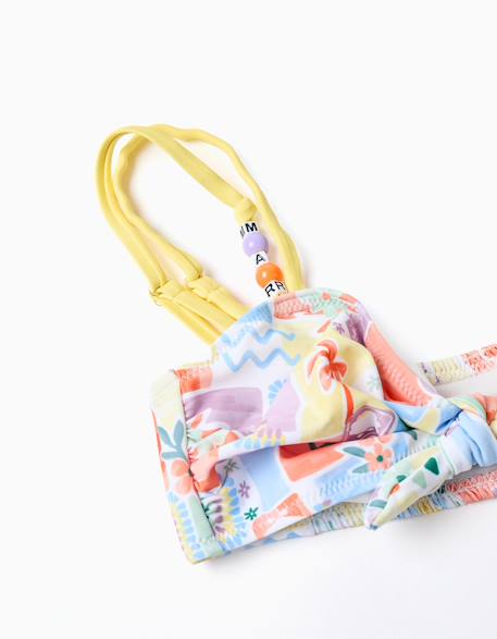 Maillot de bain 2 pièces avec imprimé et perles Blanc 3 - vertbaudet enfant 