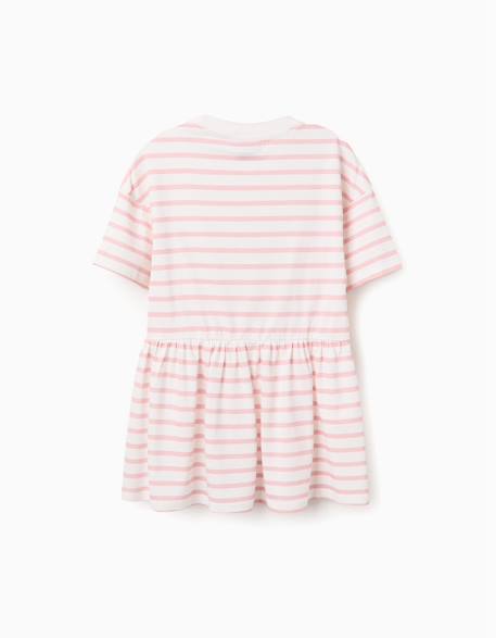 Robe en coton à rayures et imprimé kuromi Rose clair 2 - vertbaudet enfant 