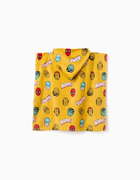 Poncho de plage en coton à capuche et motif marvel Jaune foncé 2 - vertbaudet enfant 