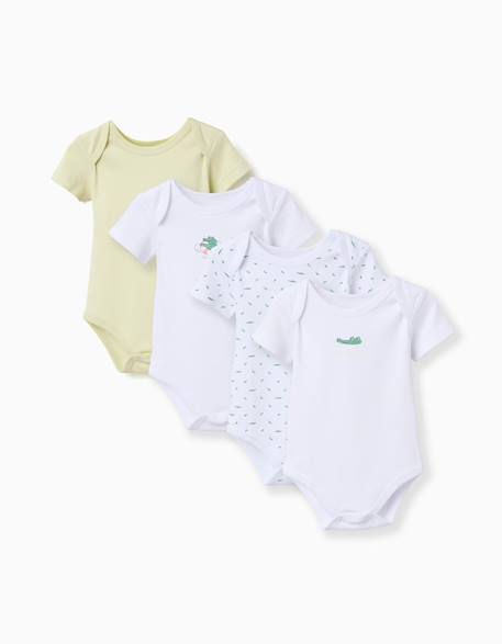 4 bodies en coton avec motif de crocodile Multicolore 1 - vertbaudet enfant 