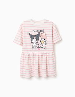 Robe en coton à rayures et imprimé kuromi  - vertbaudet enfant