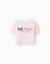 T-shirt en coton à rayures et imprimé besties Rose clair 1 - vertbaudet enfant 