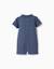 Combinaison en coton avec lignes en relief b&s Bleu 2 - vertbaudet enfant 