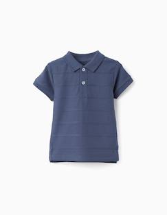 Polo en coton avec lignes en relief b&s  - vertbaudet enfant