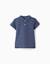 Polo en coton avec lignes en relief b&s Bleu 1 - vertbaudet enfant 